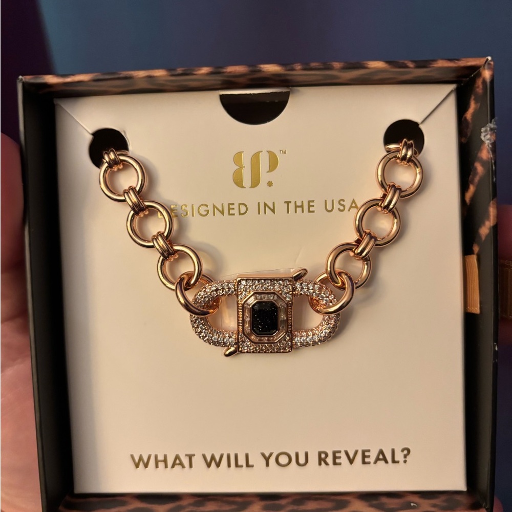 NWT Rose Gold and Black Galaxy Sandstone Necklace by Untamed BP - Picture 4 of 4